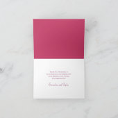 Bright Pink Rose Wedding Thank You Note Card 招待状 (内部)