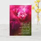 Bright Pink Tullips最高のに感謝 カード (黄色い花)