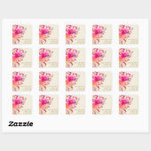 Bright Pink Watercolor Floral Bridal Shower Custom スクエアシール (シート)