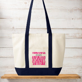 Bright Pink Wavy Animal Print Tote トートバッグ