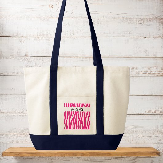 Bright Pink Wavy Animal Print Tote トートバッグ