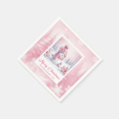 Bright Pinkmas Christmas Scene Napkins Kids Winter スタンダードカクテルナプキン (角)