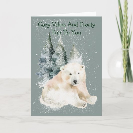 Bright Polar Play Winter Greeting Card カード (正面)