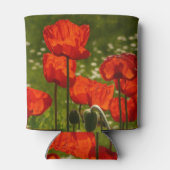 Bright Poppies Close Up Photo 缶クーラー (裏面)