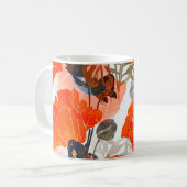 Bright Poppies Imprints:シームレスアート コーヒーマグカップ (正面左)