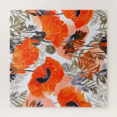 Bright Poppies Imprints：シームレスアート ジグソーパズル (横)