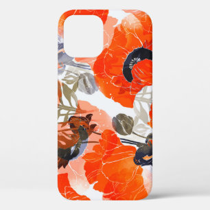 Bright Poppies Imprints:シームレスアート iPhone 12ケース