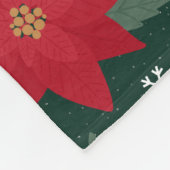 Bright Preppy Christmas Poinsettias Throw Blanket フリースブランケット (角)