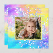 Bright Pretty Watercolor Picture Frame Easter Card シーズンカード (正面/裏面)