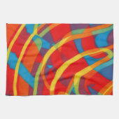 Bright Psychedelic Vibes Abstract Art Towel キッチンタオル (横)