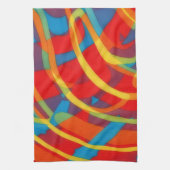 Bright Psychedelic Vibes Abstract Art Towel キッチンタオル (縦)