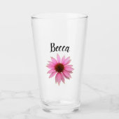 Bright Purple Coneflower Personalized Glass タンブラーグラス (正面)