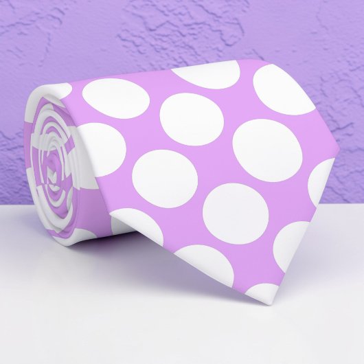 Bright Purple Jumbo Polka Dots Custom Necktie ネクタイ