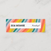 Bright Rainbow手作りストライプソーシャルアイコン スキニー名刺 (正面)