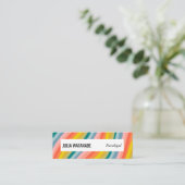 Bright Rainbow手作りストライプソーシャルアイコン スキニー名刺 (スタンド正面)