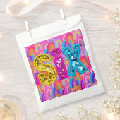 Bright Rainbow 6th Birthday フェイバーバッグ (クリップ留めされた状態)