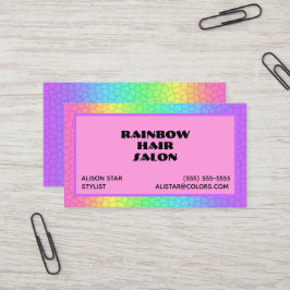 Bright Rainbow Geometric Business Card 名刺