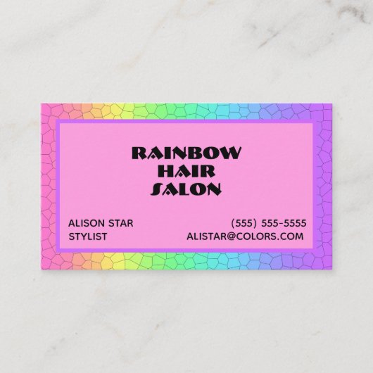 Bright Rainbow Geometric Business Card 名刺 (正面)