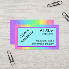 Bright Rainbow Geometric Business Card 名刺