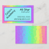 Bright Rainbow Geometric Business Card 名刺 (正面/裏面)