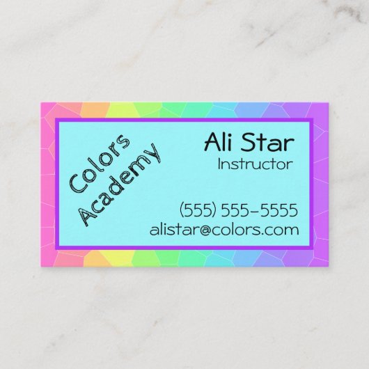 Bright Rainbow Geometric Business Card 名刺 (正面)