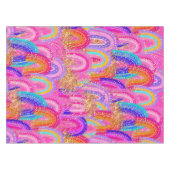 Bright Rainbow Gold Glitter テーブルクロス (正面(横))