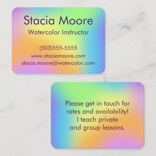 Bright Rainbow Gradientカラフル名刺 名刺 (正面/裏面)