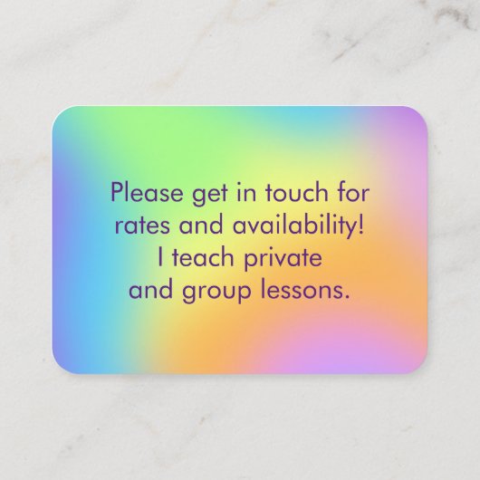 Bright Rainbow Gradientカラフル名刺 名刺 (裏面)