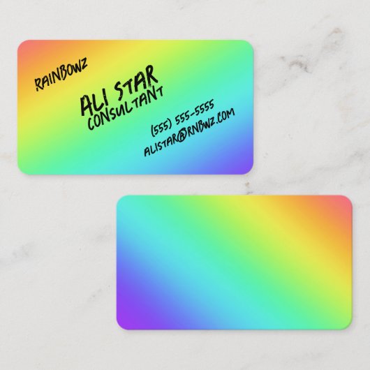 Bright Rainbow Gradientビジネスカジュアルカード 名刺 (正面/裏面)