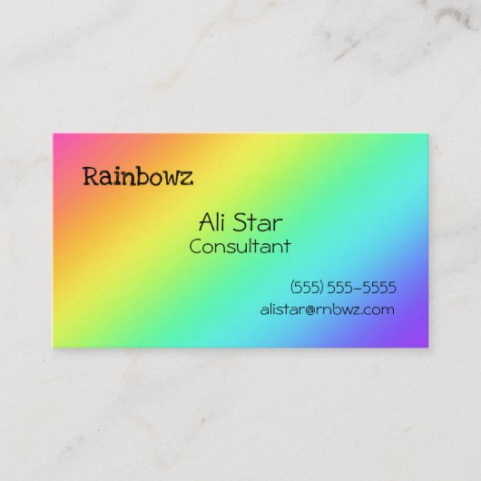 Bright Rainbow Gradient名刺 名刺 (正面)