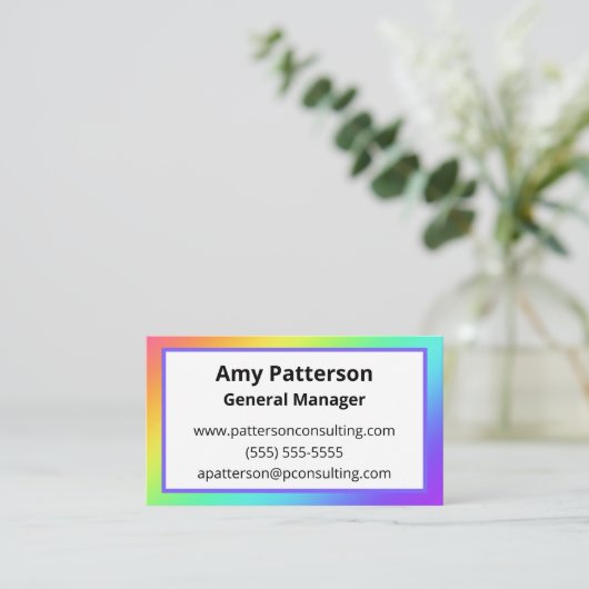 Bright Rainbow Gradient名刺 名刺 (スタンド正面)