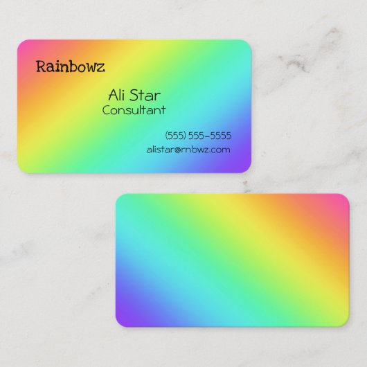 Bright Rainbow Gradient名刺 名刺 (正面/裏面)