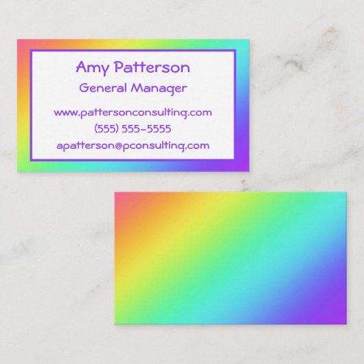 Bright Rainbow Gradient名刺 名刺 (正面/裏面)