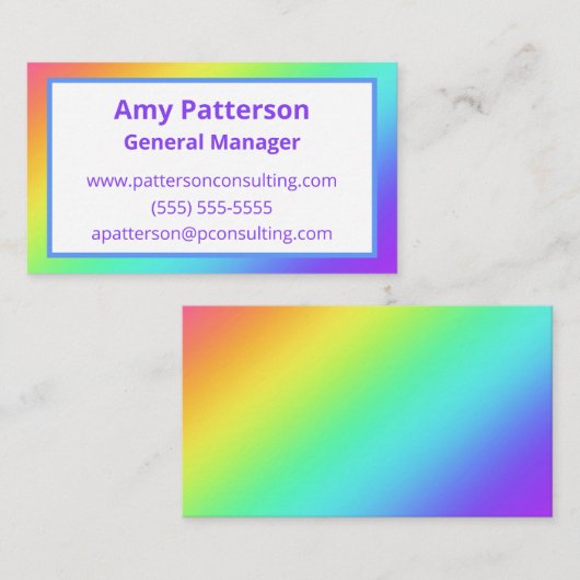 Bright Rainbow Gradient名刺 名刺 (正面/裏面)