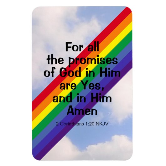Bright Rainbow in Sky 感動的 Bible Verse マグネット (縦)