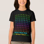 Bright Rainbow Kid's Monogram, 100日of School トライブレンドＴシャツ (正面)