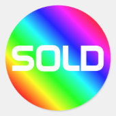 Bright Rainbow Modern Bold Typography カスタム 売り切れ ラウンドシール (正面)