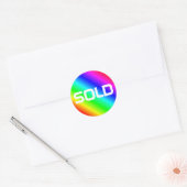 Bright Rainbow Modern Bold Typography カスタム 売り切れ ラウンドシール (封筒)