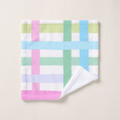 Bright Rainbow Plaid Bath Towel - Colourful Pastel バスタオルセット (ウォッシュタオル)