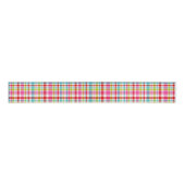 Bright Rainbow Plaid Checkered Pattern グログランリボン (正面)