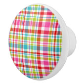 Bright Rainbow Plaid Checkered Pattern セラミックノブ (右)