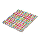 Bright Rainbow Plaid Checkered Pattern タイル (側面)