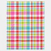 Bright Rainbow Plaid Checkered Pattern フリースブランケット (正面)