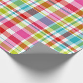 Bright Rainbow Plaid Checkered Pattern ラッピングペーパー (角)
