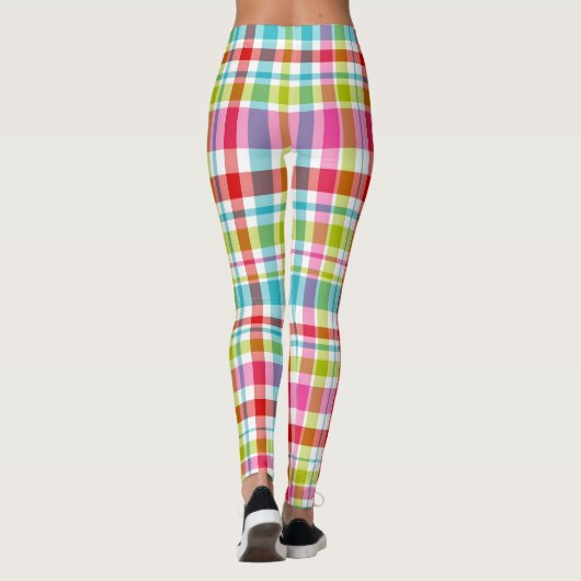 Bright Rainbow Plaid Checkered Pattern  レギンス (裏面)