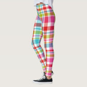 Bright Rainbow Plaid Checkered Pattern  レギンス (左)