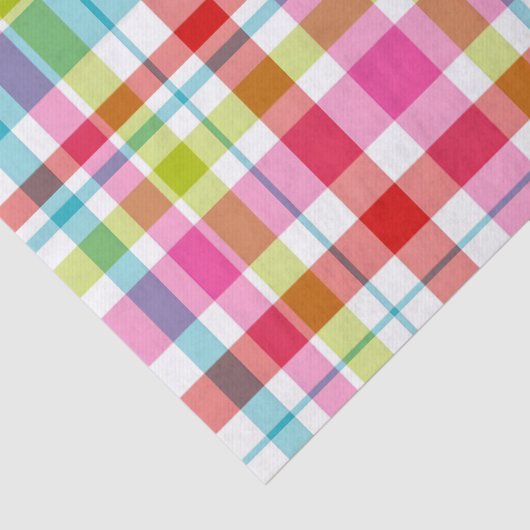 Bright Rainbow Plaid Checkered Pattern 薄葉紙 (詳細)
