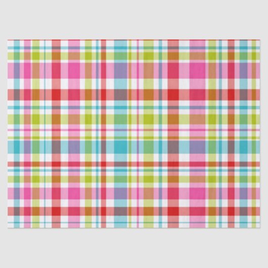 Bright Rainbow Plaid Checkered Pattern 薄葉紙 (正面)