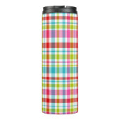 Bright Rainbow Plaid Checkered Pattern Custom Name タンブラー (裏面)