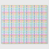 Bright Rainbow Plaid Gift Wrap - Colourful Neon ラッピングペーパー (フラット)